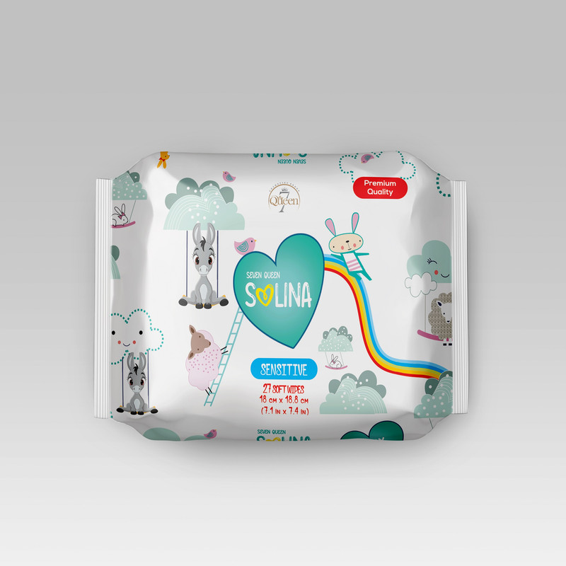 دستمال مرطوب کودک سون کوئین مدل Premium quality بسته 27 عددی