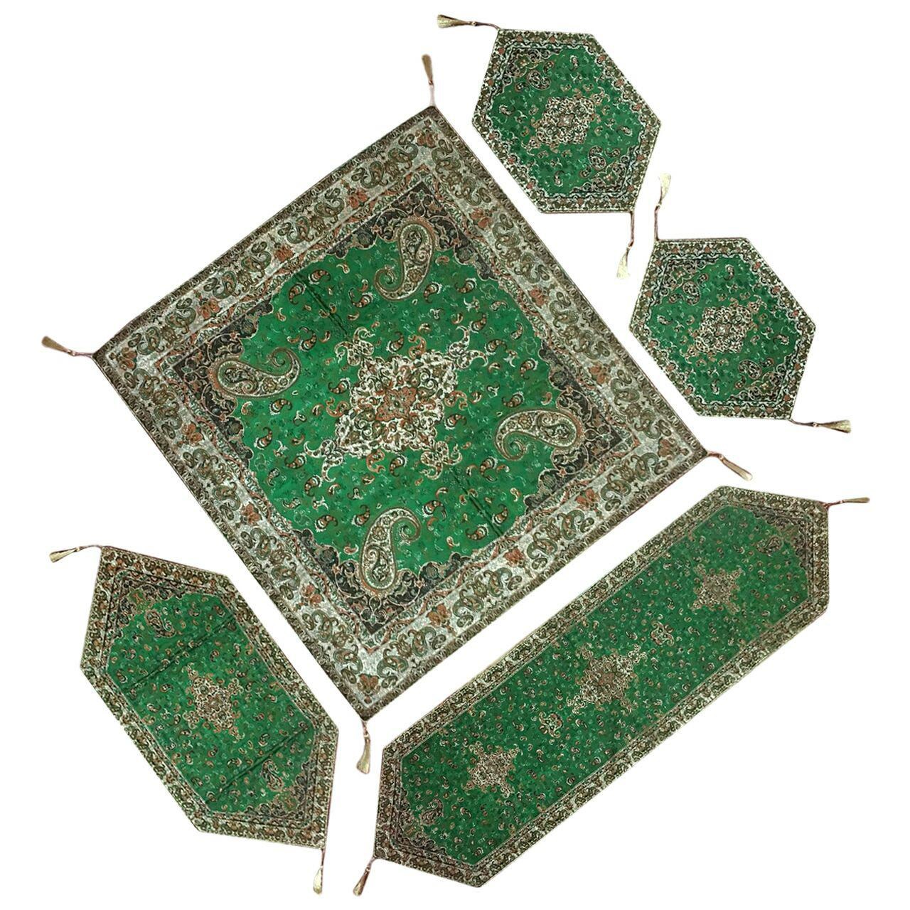ست پنج تکه رومیزی ترمه طرح تارا