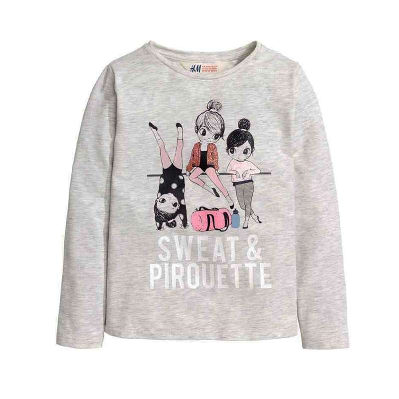 تی شرت آستین کوتاه دخترانه اچ اند ام کد 2245