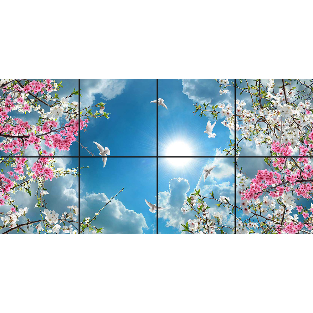 تایل سقفی آسمان مجازی مدل شکوفه کد 300 سایز60x60 سانتیمتر مجموعه 8 عددی