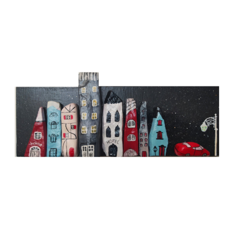 تابلو سنگی طرح شهر 