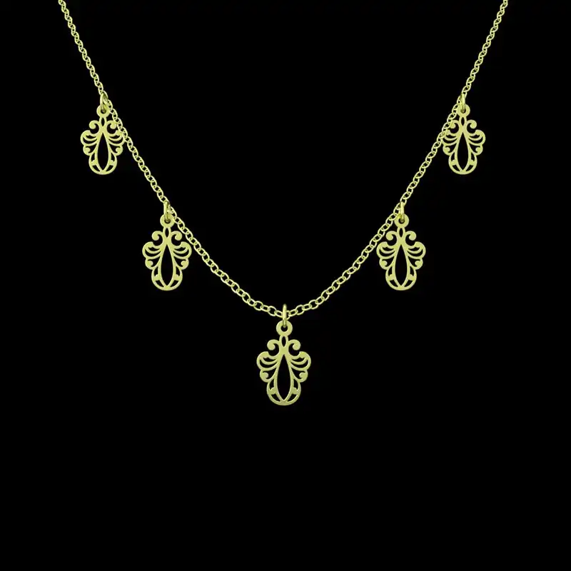 گردنبند طلا 18 عیار زنانه مدوپد مدل اسلیمی کد RNA15258