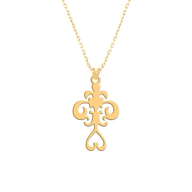 گردنبند طلا 18 عیار زنانه فرشته مدل اسلیمی WNLZ-000027