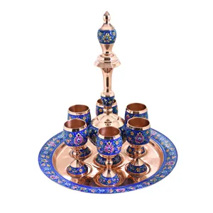 سرویس شربت خوری 8 پارچه مسی مدل پرداز کد 01