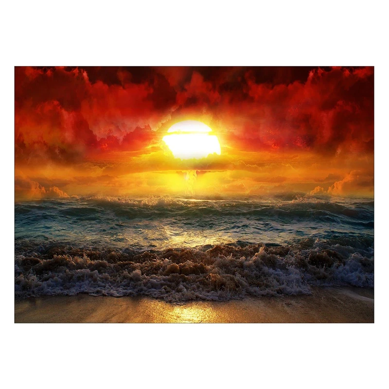 تابلو شاسی ونسونی طرح Sunset Beach سایز 30×40 سانتی متر