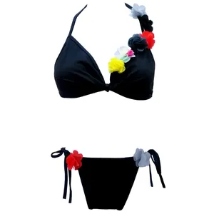 ست شورت و سوتین زنانه مدل گلدار