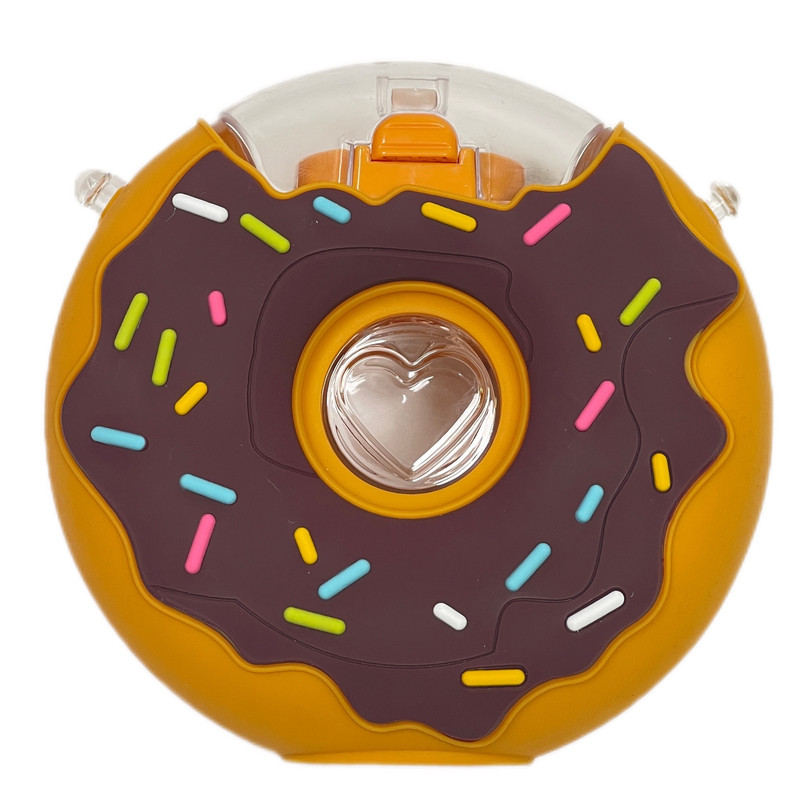 قمقمه کودک مدل نی دار طرح دونات حجم 330 میلی لیتر