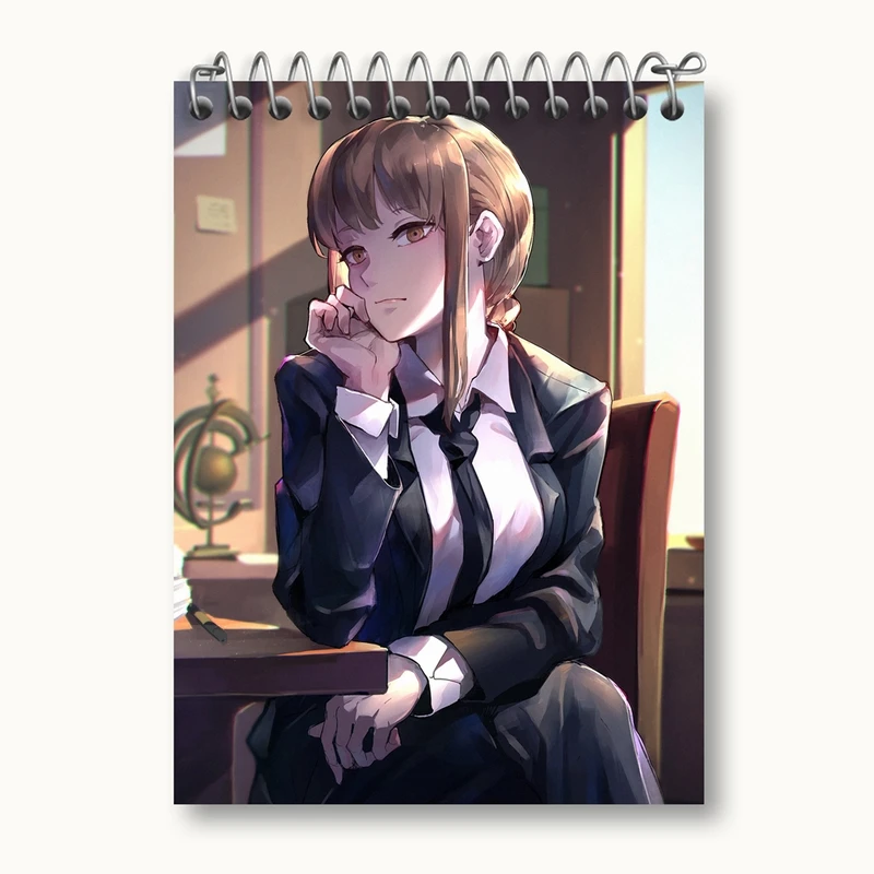 دفتر یادداشت 50 برگ خندالو مدل ماکیما انیمه مرد اره ای Chainsaw Man کد 17879