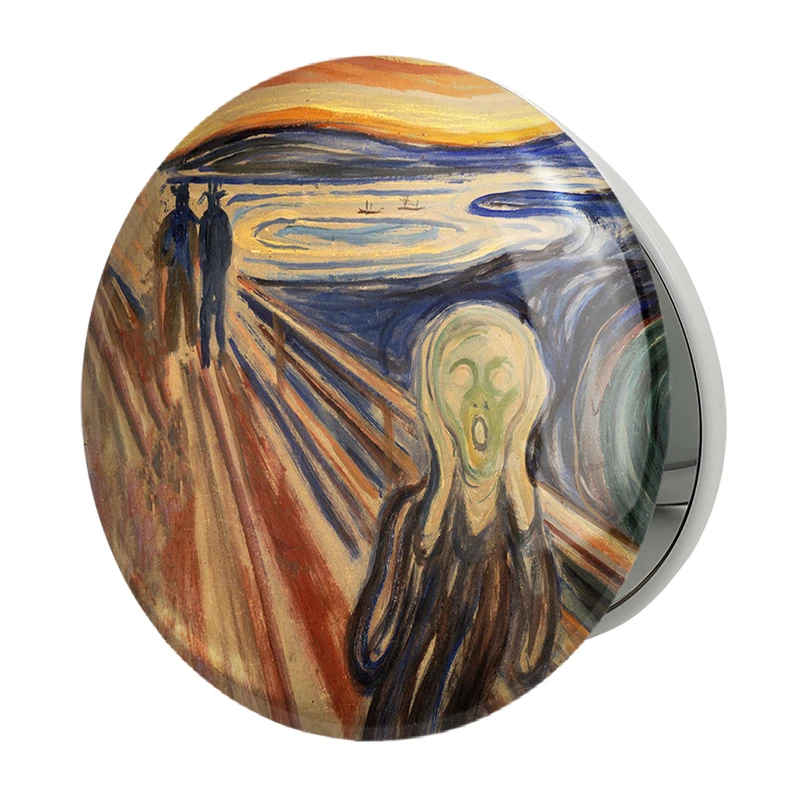 آینه جیبی خندالو طرح  جیغ اثر ادوارد مونک مدل تاشو کد 23346 