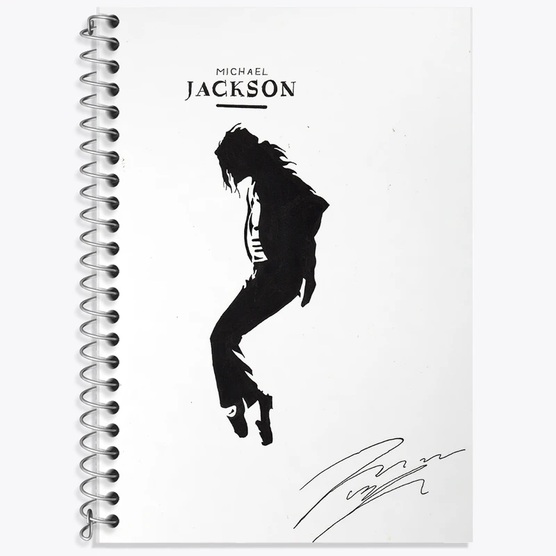 دفتر زبان 50 برگ خندالو مدل دو خط طرح مایکل جکسون (Michael Jackson) کد F1142