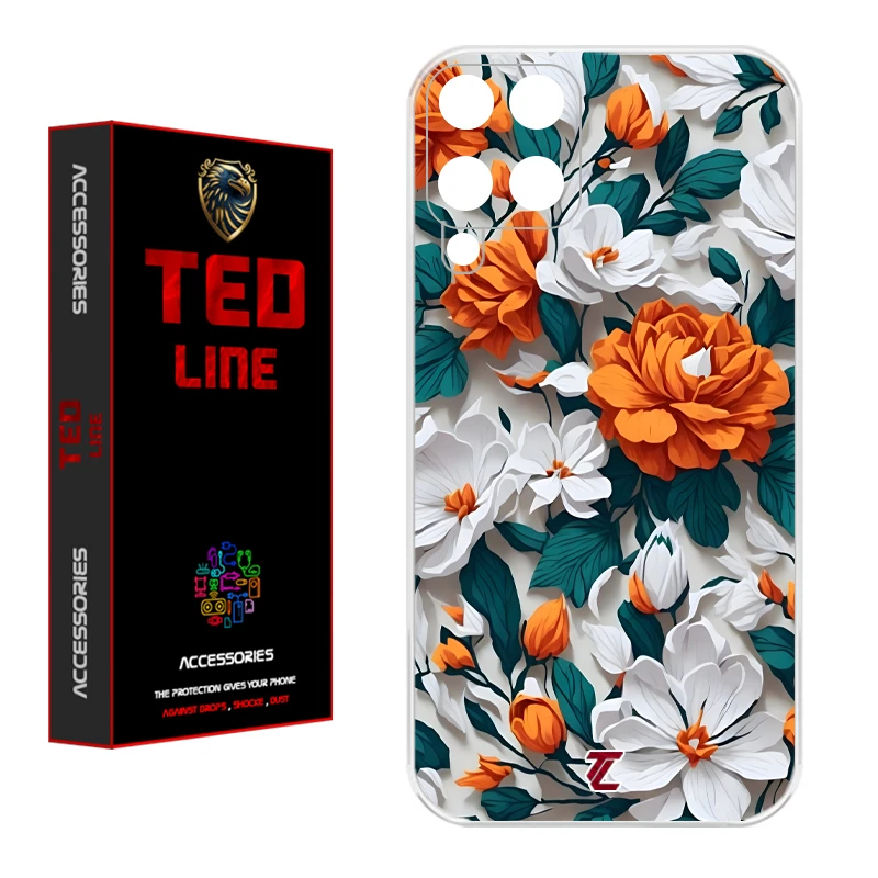 کاور تدلاین طرح گل نارنجی کد 1229 مناسب برای گوشی موبایل سامسونگ Galaxy A22 4G