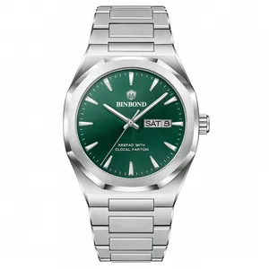 ساعت مچی عقربه‌ای کوارتز مردانه بین باند مدل لوکس کلاسیک اسپرت بند استیل قفل مخفی کد B1.1