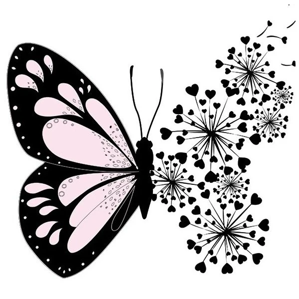 استیکر پارچه و لباس کارانس مدل پروانه و گل کد AST-102 بسته 2عددی