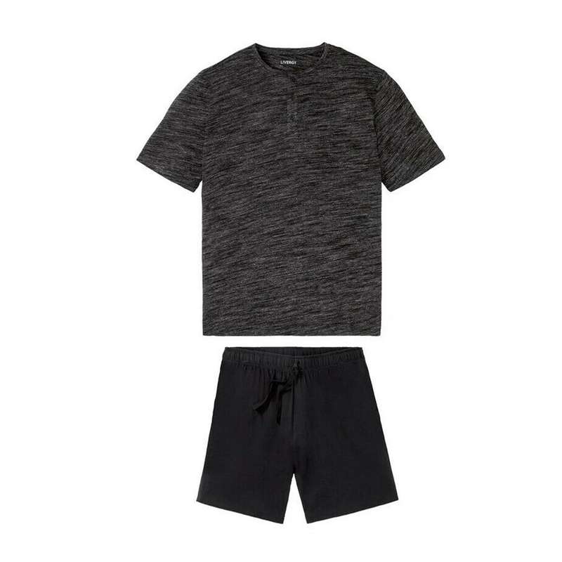 ست تی شرت و شلوارک مردانه لیورجی مدل blk-pyjama