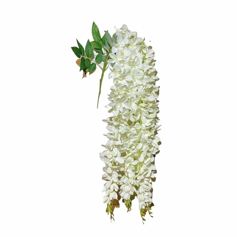 گل مصنوعی اقاقیا آبشاری 5 شاخه آویزی قابل شستشو مناسب داخل و فضای باز، ابعاد 25×30×50 سانتی‌متر، وزن 500 گرم