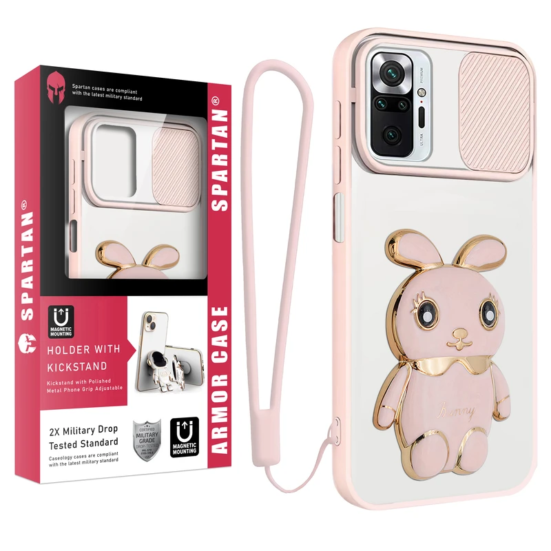 کاور اسپارتان مدل Camshield Bunny Opn مناسب برای گوشی موبایل شیائومی Redmi Note 10 Pro / Note 10 Pro Max به همراه بند نگهدارنده