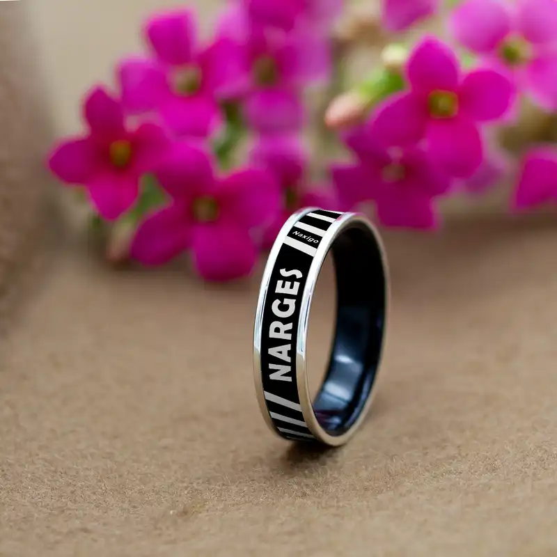 انگشتر ناکسیگو مدل شب تاب طرح نرگس کد RB15752