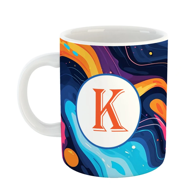 ماگ پادآفرین مدل فانتزی طرح حرف K کد 28