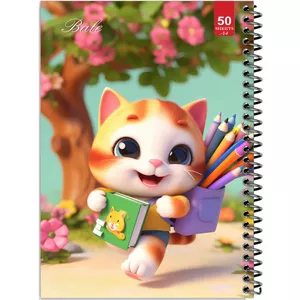 دفتر نقاشی 50 برگ انتشارات بله طرح گربه کوچولو و مداد رنگی کد A4-L320