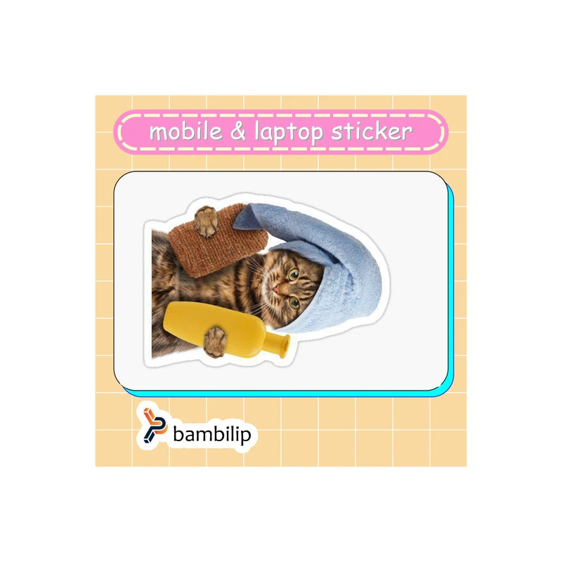 استیکر بامبیلیپ مدل کارت عابر طرح مامان گربه در حمام کد 7570281
