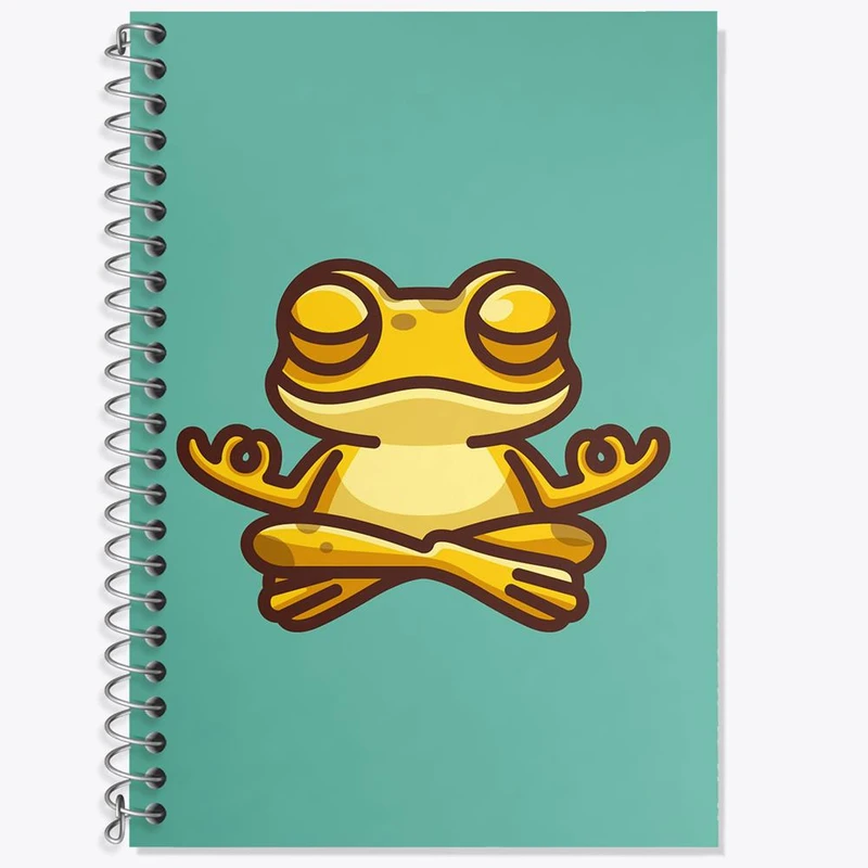 دفتر زبان 50 برگ خندالو مدل سه خط طرح حیوانات بامزه قورباغه کد 28191