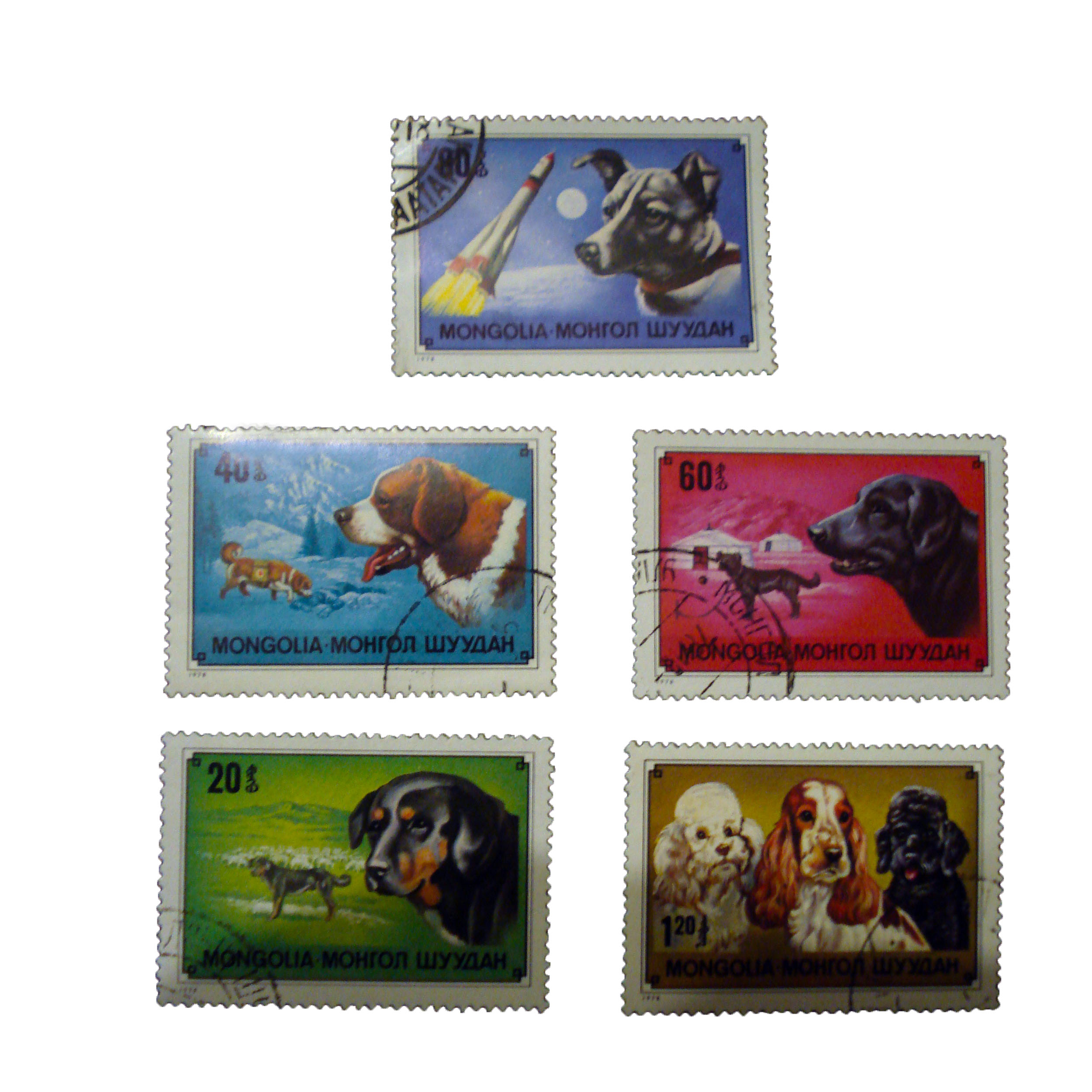 تمبر یادگاری مدل سگ کد bc-1301 مجموعه 5 عددی