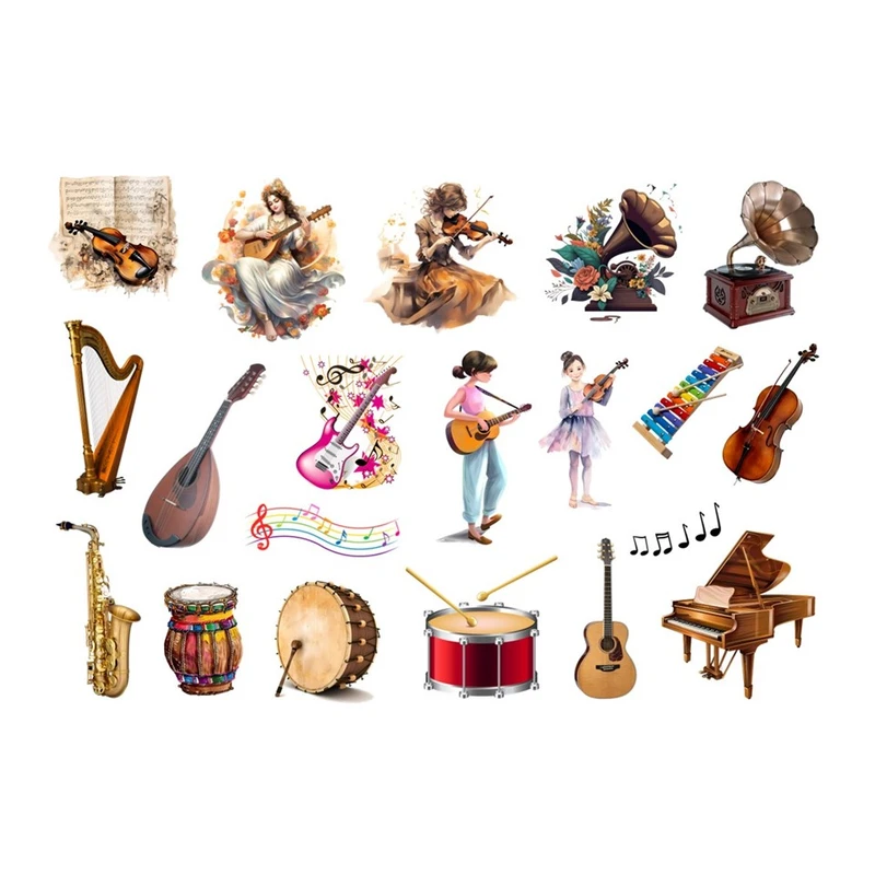 برچسب مدل برش خورده شفاف اسکرپ بوک طرح Music- کد 3