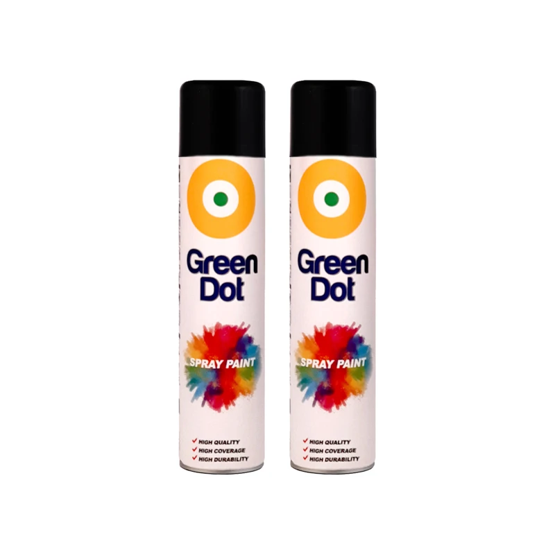 اسپری رنگ مشکی مات گرین دات مدل G2 حجم 300 میلی لیتر مجموعه 2 عددی 