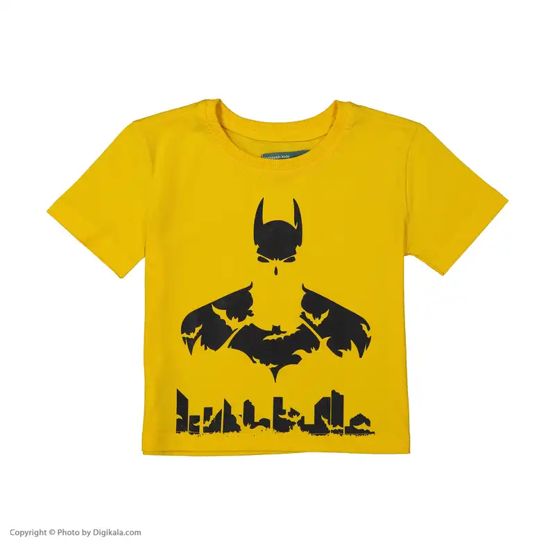تی شرت آستین کوتاه پسرانه تیتیش مدل بت من رنگ زرد