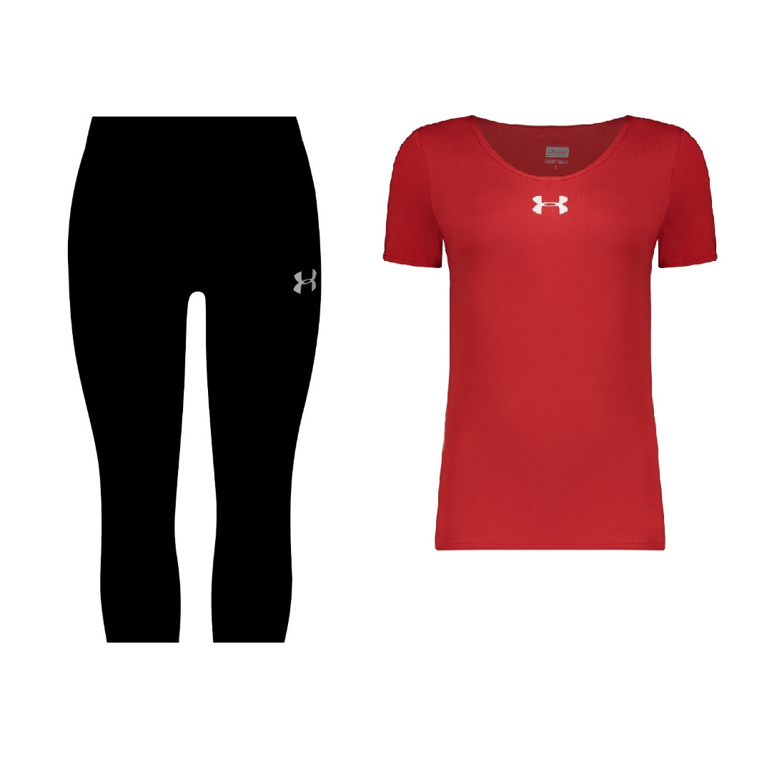 ست تی شرت و شلوارک ورزشی زنانه مدل 3101-7101