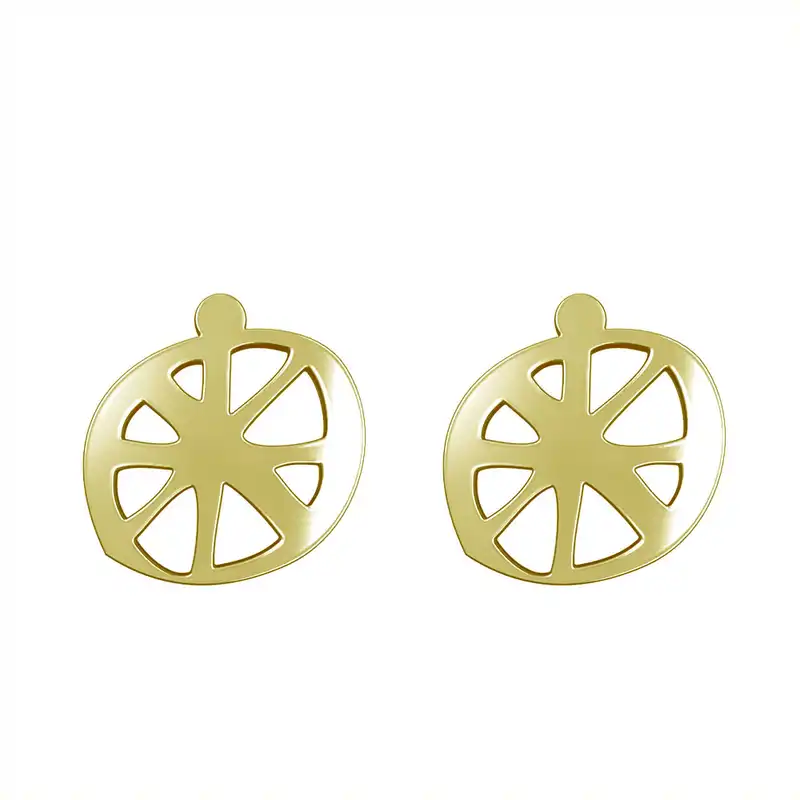 گوشواره طلا 18 عیار زنانه مدوپد مدل هندسی کد GA1-16163