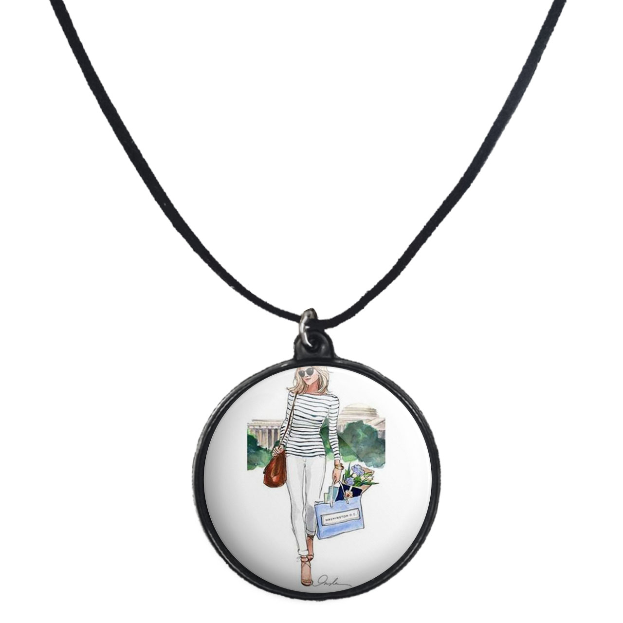 گردنبند پرمانه طرح دخترونه کد pmb.4555 مدل دو طرفه