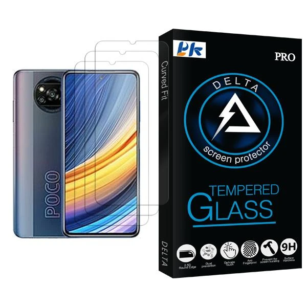 محافظ صفحه نمایش پی کی مدل Delta Glass MIX003 مناسب برای گوشی موبایل شیائومی Poco X3 Pro بسته سه عددی
