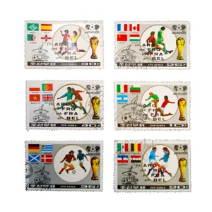 تمبر یادگاری طرح ورزشی مدل فوتبال کد var-907 مجموعه 6 عددی