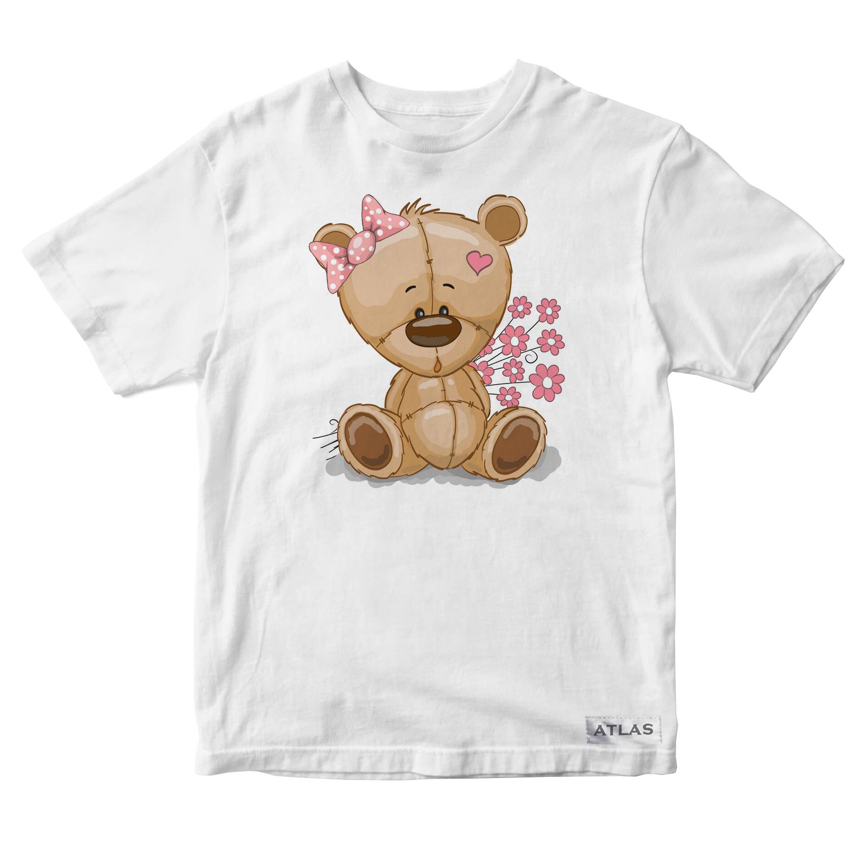 تی شرت آستین کوتاه پسرانه مدل خرس کوچولو کد WK35 رنگ سفید