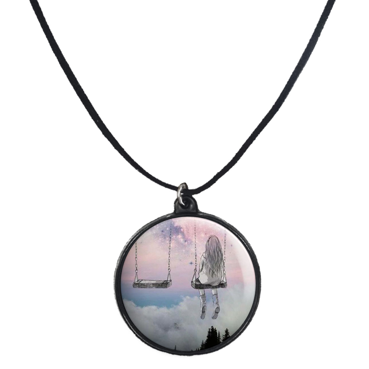 گردنبند پرمانه طرح دخترونه کد pmb.4582 مدل دو طرفه