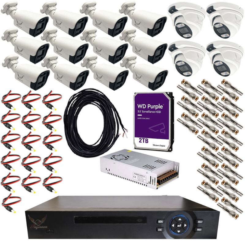 پک سیستم امنیتی دوربین مداربسته رایمون مدل 5 مگاپیکسل کد RP-5M-HI2T16C-01