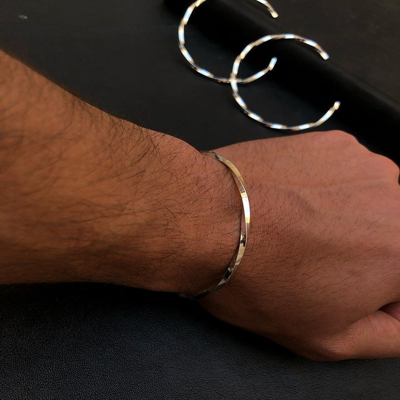 بنگل نقره مردانه مدل ss023 بنگل نقره مردانه مدل ss023