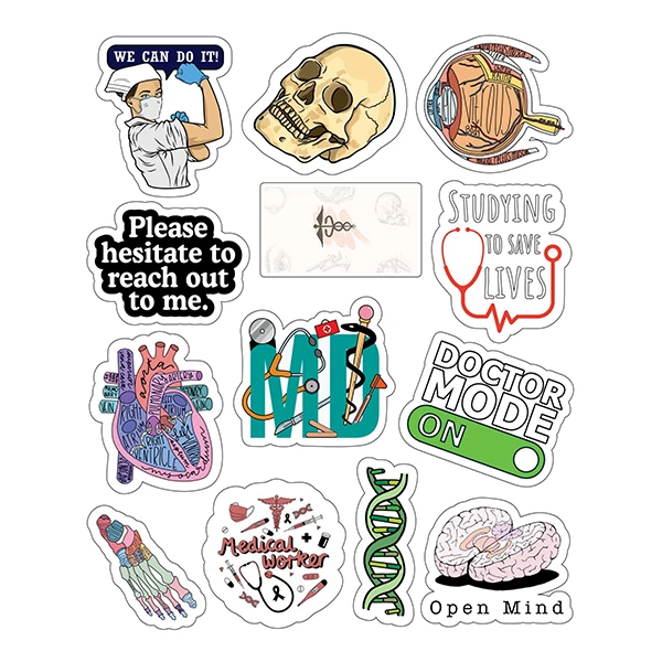 استیکر لپ تاپ توییجین و موییجین طرح Pezeshki کد 10 مجموعه 13 عددی