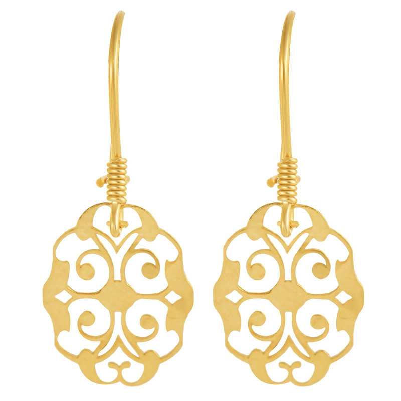 گوشواره عصایی طلا 18 عیار زنانه نیکان گلد مدل عصایی