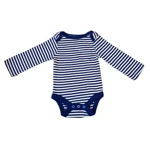 بادی آستین بلند نوزادی مدل راه راه کد 0102