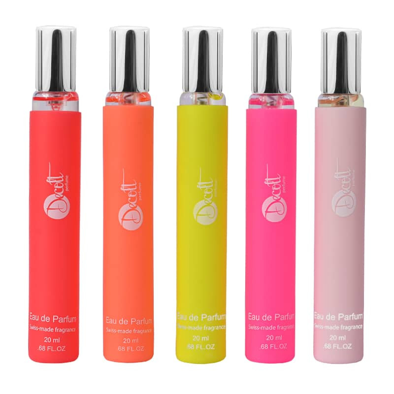 عطر جیبی زنانه دکلت مدل CATRIN حجم 20 میلی لیتر مجموعه 5 عددی عطر جیبی زنانه دکلت مدل CATRIN حجم 20 میلی لیتر مجموعه 5 عددی
