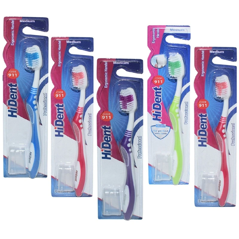 مسواک های دنت مدل 911 با برس متوسط مجموعه پنج عددی