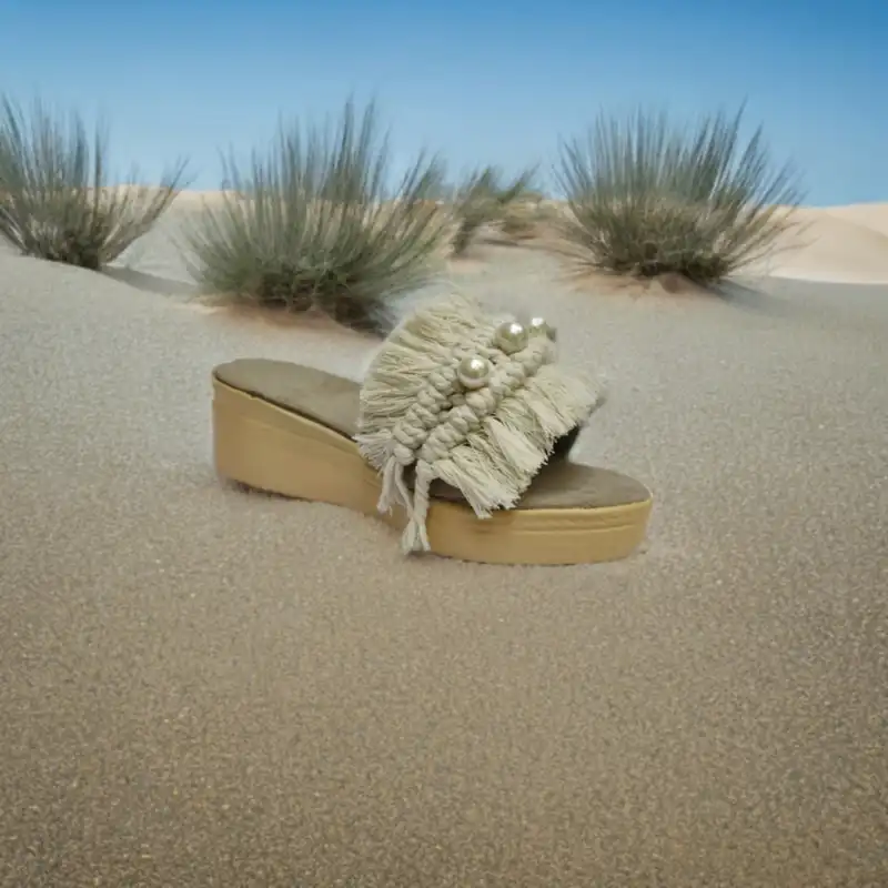 صندل زنانه مدل مکرومه 4 نگین