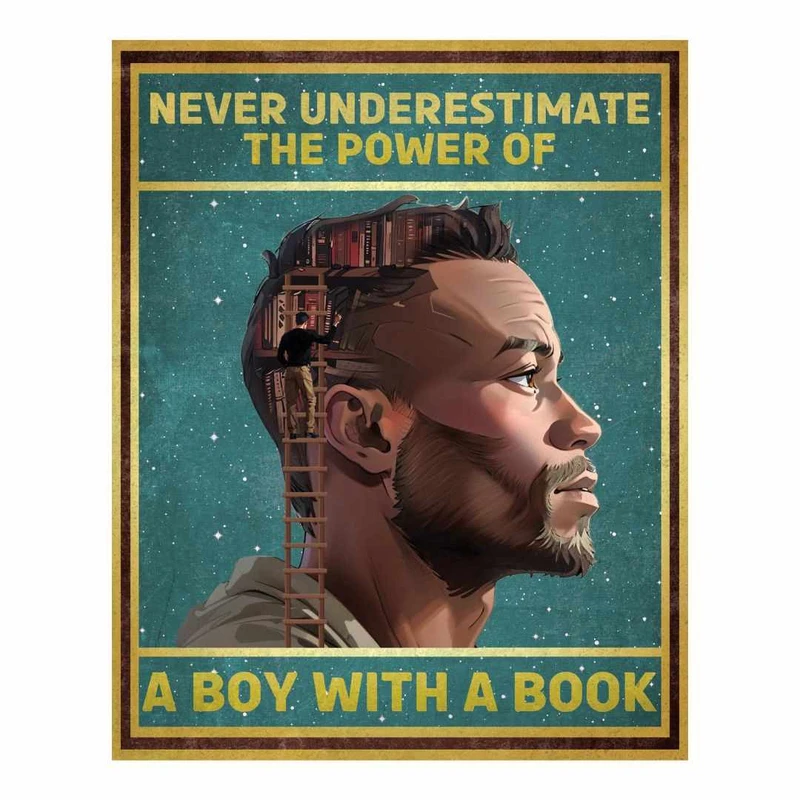 پوستر مدل پسری با کتاب- انگیزشی