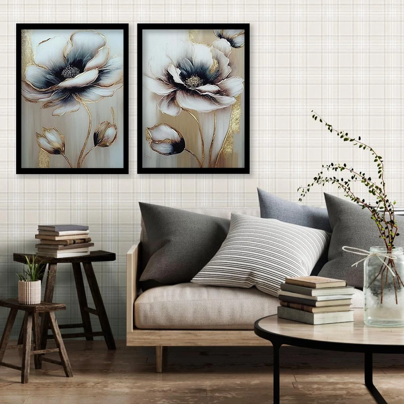 تابلو صبا طرح مدل دکوراتیو انتزاعی کد 147 مجموعه 2 عددی