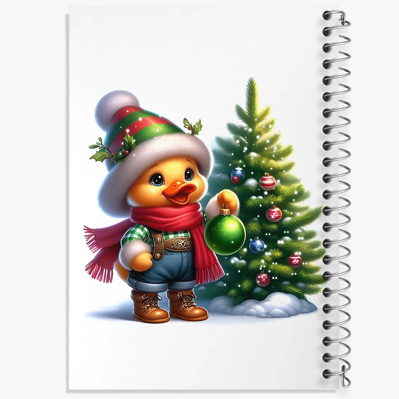 دفتر مشق 100 برگ خندالو طرح اردک کریسمس کد F8072
