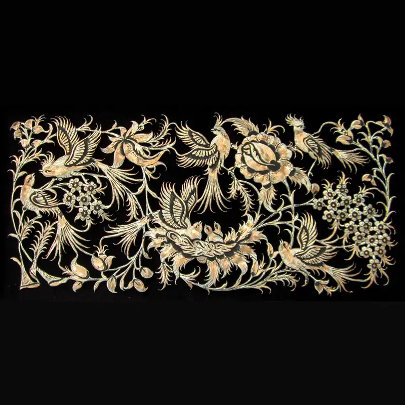 تابلو قلمزنی طرح گل و مرغ کد 5080-11