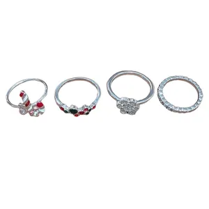انگشتر زنانه آی ام مدل کریسمس مجموعه 4 عددی