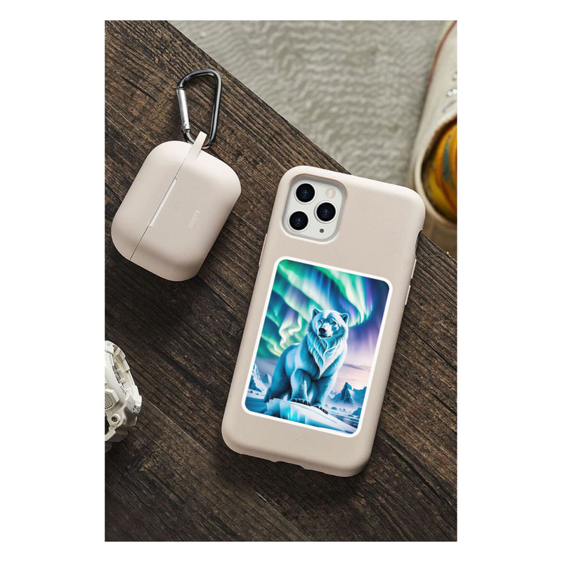 استیکر لپ تاپ و موبایل گوفی طرح خرس قطبی مدل Khers sefid 77